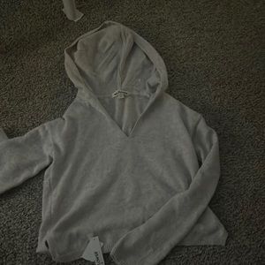Grey soft cropped hoodie